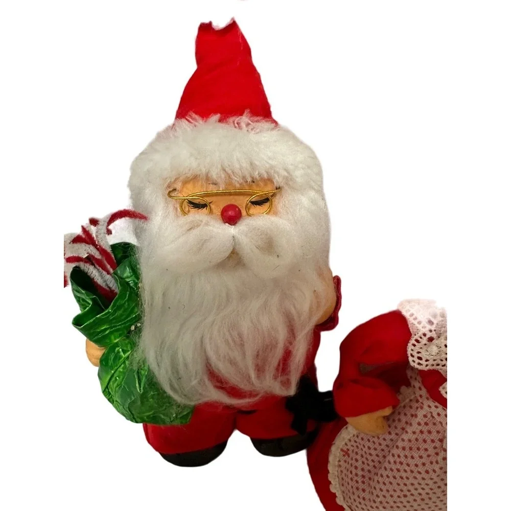 Vtg Mr And Mrs Santa Claus Christmas Figure Decor Granny‎ Core MCM Kitschy 10